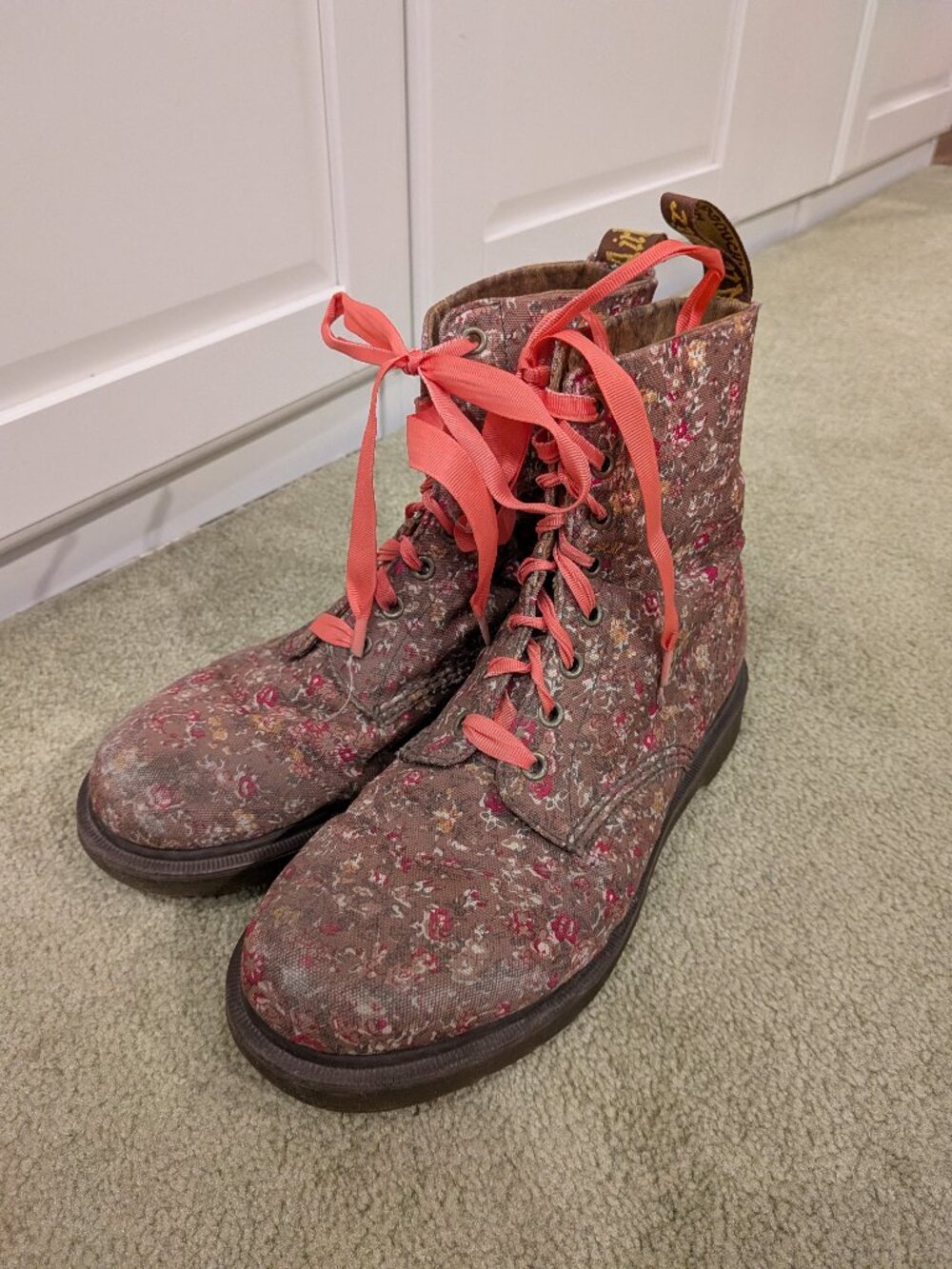 Brown floral Doc Martens